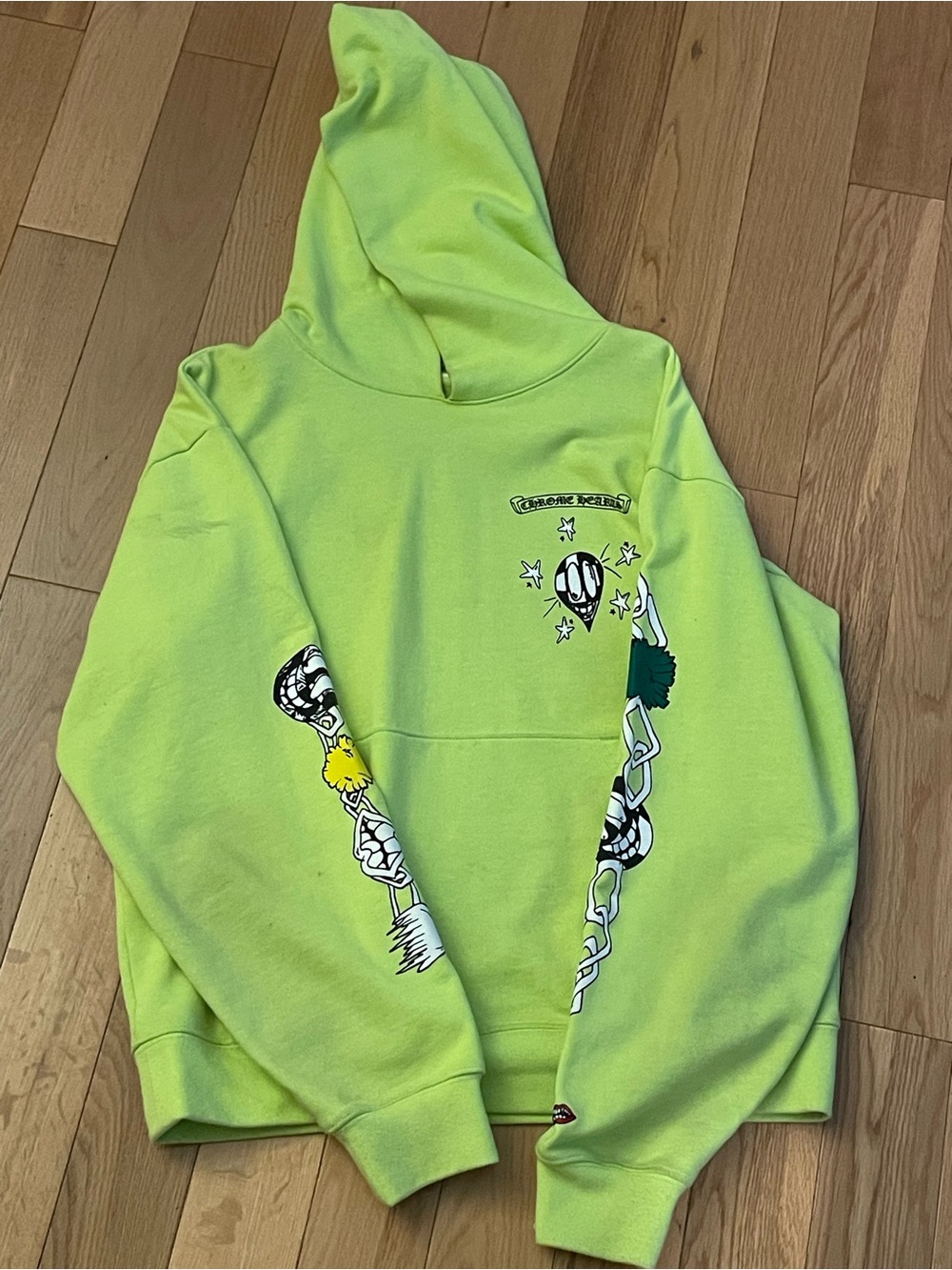 Chrome Hearts x Matty Boy Neon Lime Graphic Hoodie